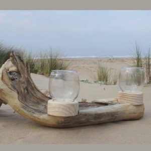 Driftwood candle stand
